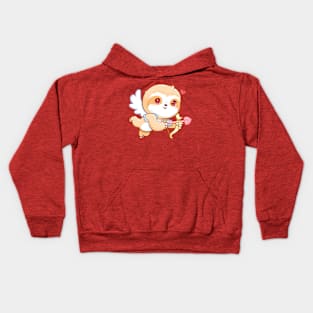 Love Cupid Kawaii Cute Sloth Valentine Kids Hoodie